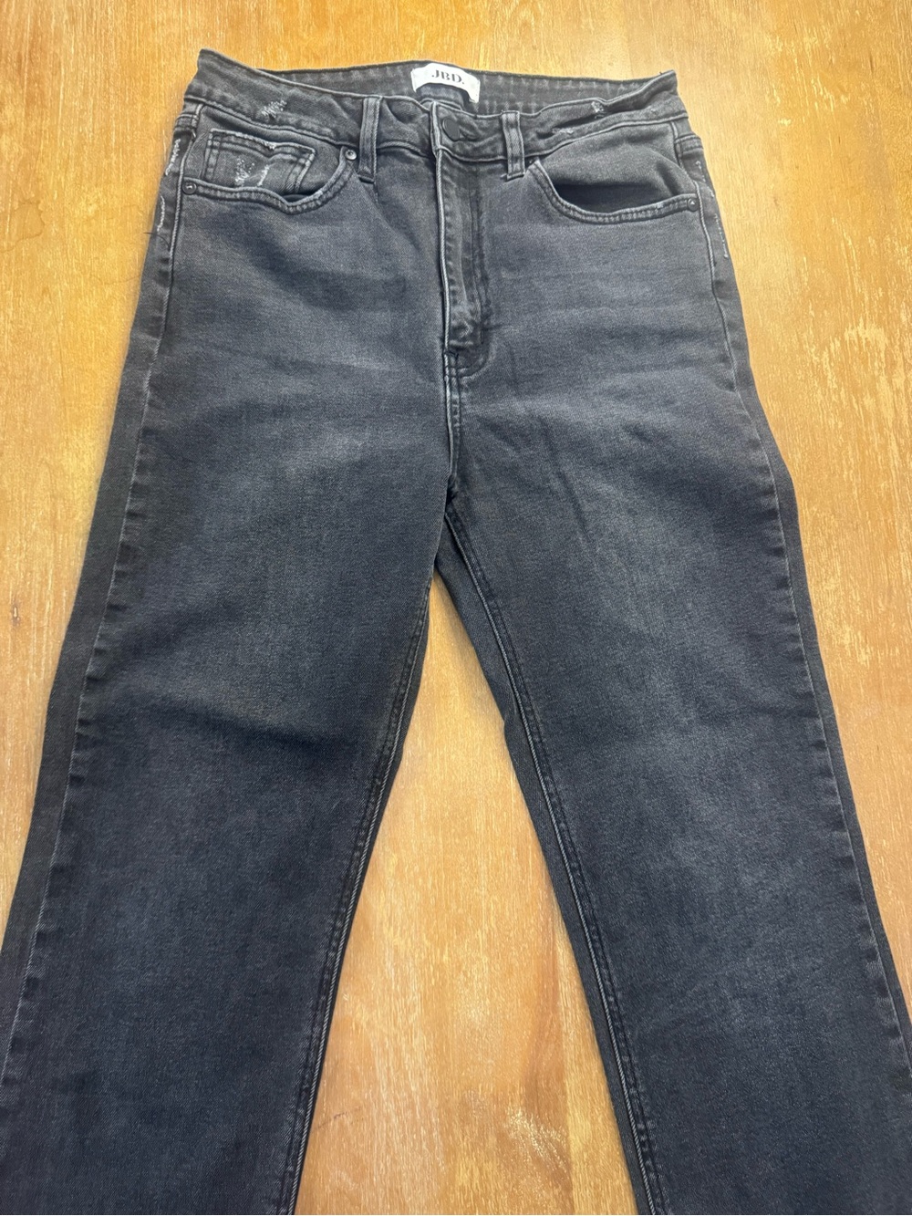 JBD High-Rise Straight Leg Jeans in Washed Black